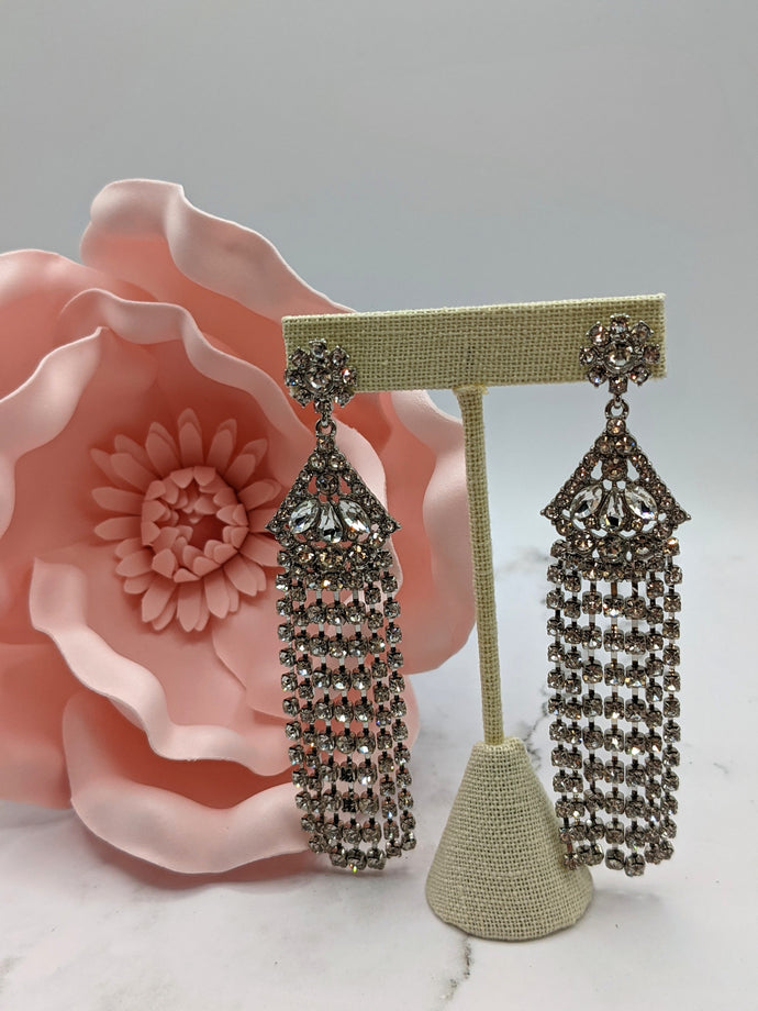 Rhinestone Tassel Earrings