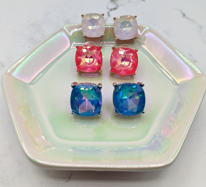 Iridescent Stud Earrings
