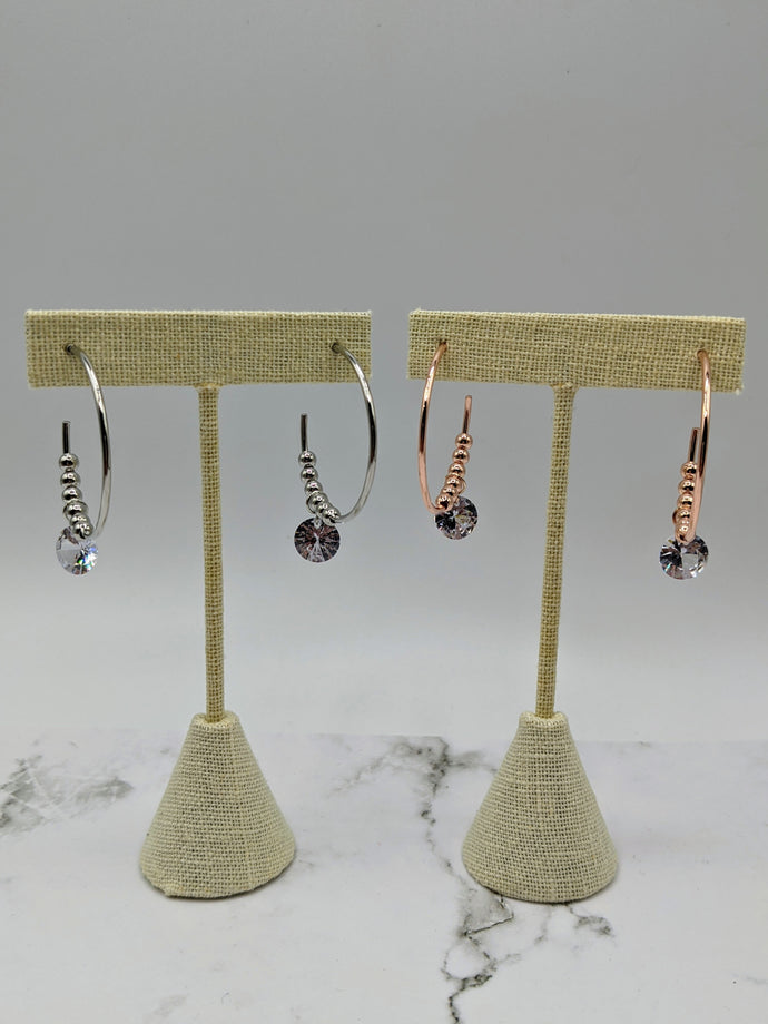 Crystal Hanging Hoop Earrings