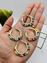 Load image into Gallery viewer, Multi Crystal Hoop Earrings
