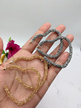 Load image into Gallery viewer, Crystal Heart Hoop Earrings
