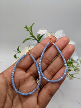 Load image into Gallery viewer, Periwinkle Crystal Teardrop Hoop Earrings
