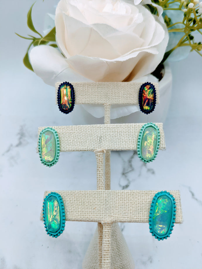 Iridescent Stud Earrings