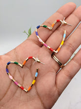 Load image into Gallery viewer, Rainbow Heart Earrings
