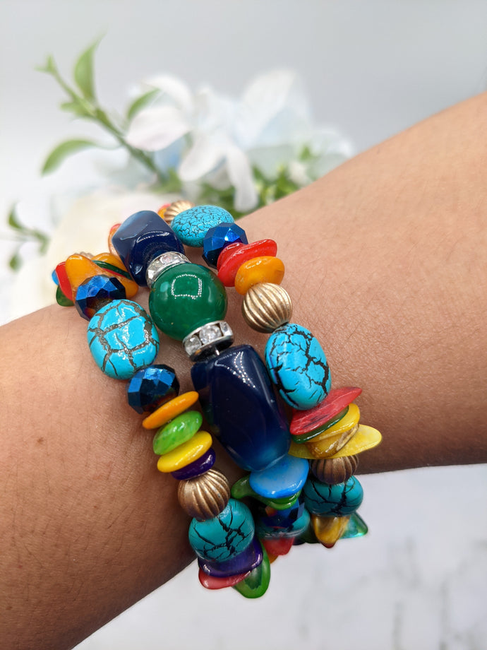 Multi Stone Wrap Bracelet