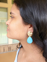 Load image into Gallery viewer, Turquoise Teardrop Stone Earrings
