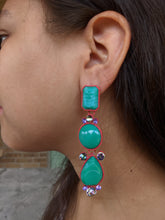 Load image into Gallery viewer, Long Stone/Crystal Earrings

