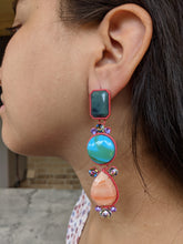 Load image into Gallery viewer, Long Stone/Crystal Earrings
